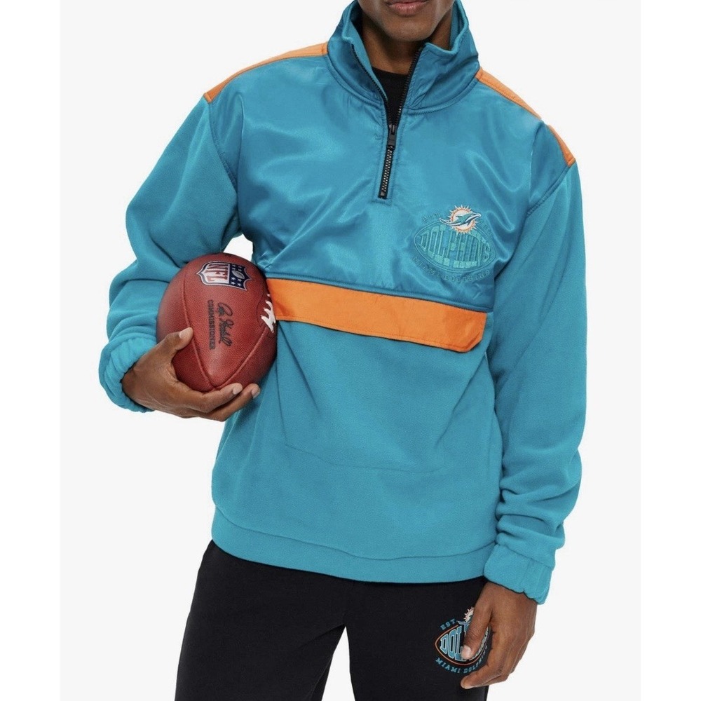 HUGO BOSS X NFL Miami Dolphins 1/4 Zip Football Fleece Pullover XL